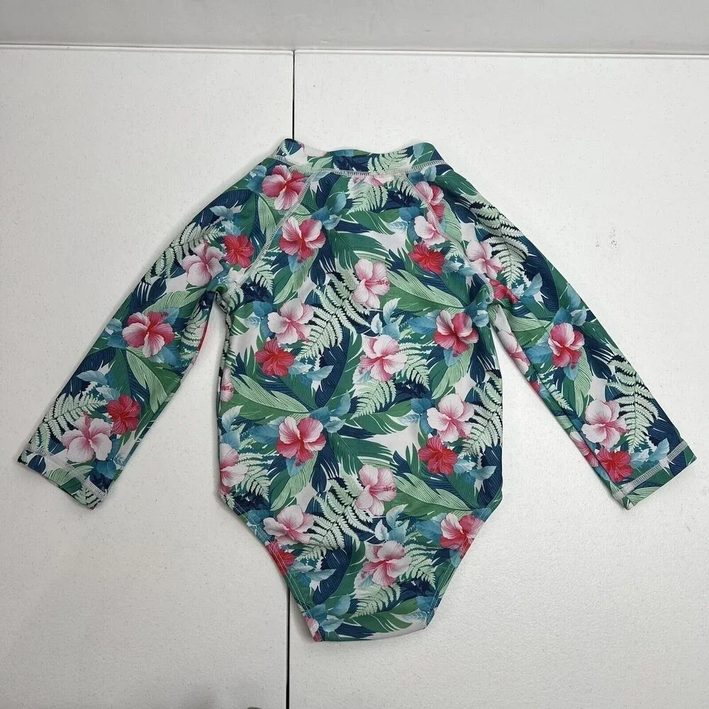 Tommy‎ Bahama Toddler 12 Months Swim Suit Girls One Piece Rash Guard Sun Protect